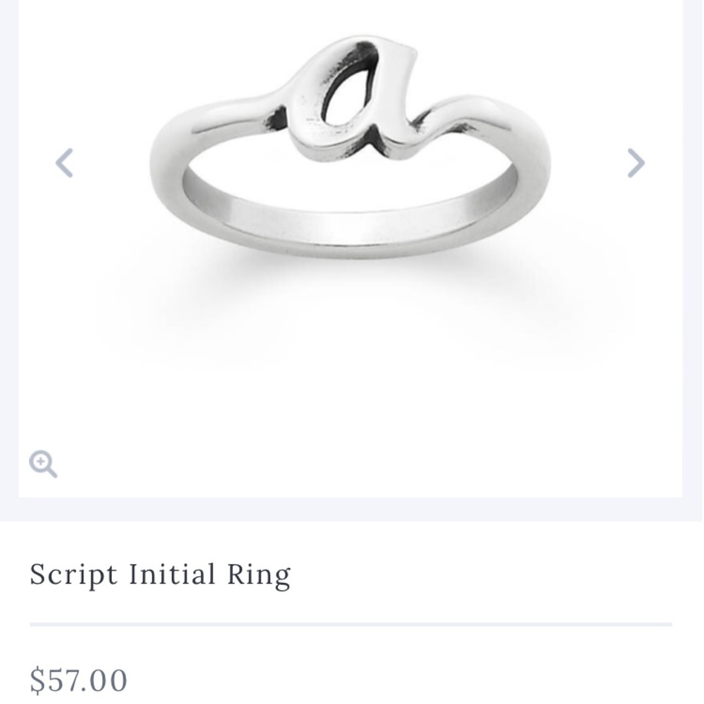 James Avery “A” Initial Ring